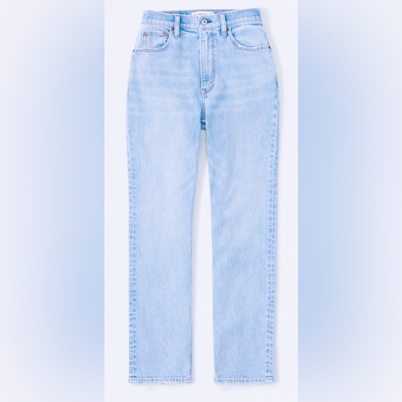 Abercrombie Curve Love high rise ankle straight jean, light wash - size 26/2 - Picture 1 of 7